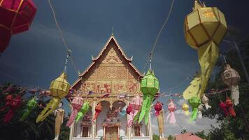 Vientiane, Laos - November 14, 2024 - Lantern in Wat That Luang Neua, Temple in Pha That Luang Area video