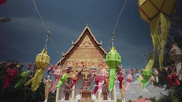 Vientiane, Laos - November 14, 2024 - Lantern in Wat That Luang Neua, Temple in Pha That Luang Area video