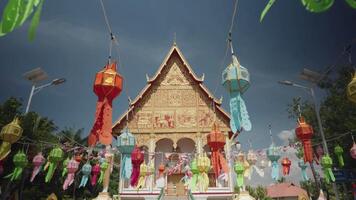 Vientiane, Laos - November 14, 2024 - Lantern in Wat That Luang Neua, Temple in Pha That Luang Area video