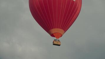 Hot air balloons in Vang Vieng, Laos in the morning with a background of karst mountains video