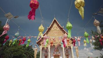 Vientiane, Laos - November 14, 2024 - Lantern in Wat That Luang Neua, Temple in Pha That Luang Area video
