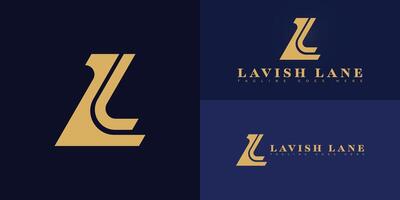 Abstract initial letter L or LL in gold color isolated on multiple background colors. The logo is suitable for modern wellness clinic logo design inspiration templates. vector
