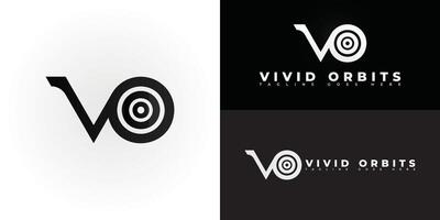 Abstract initial letter VO or OV in black color isolated on multiple background colors. The logo is suitable for modern web design company logo design inspiration templates. vector