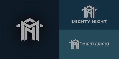 Abstract initial letter MN or NM in silver color isolated on multiple background colors. The logo is suitable for modern radon company logo design inspiration templates. vector