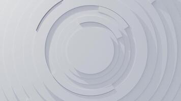 Digital light background of many white rotating rings and forming a frame in seamless loop video