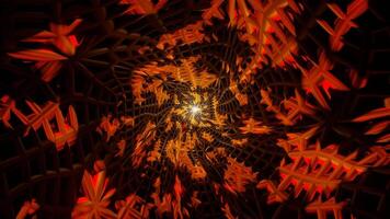 An abstract background with a seamless pattern of glowing orange beams of light video