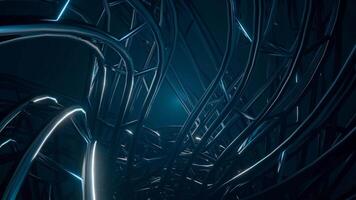 abstract metalic curve tunnel dark theme subtle light seamless loop background video