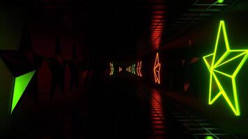 Light Green and Orange Strobe Star Tunnel Background VJ Loop in 4K video
