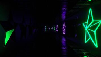 Purple and Turquoise Strobe Star Tunnel Background VJ Loop in 4K video