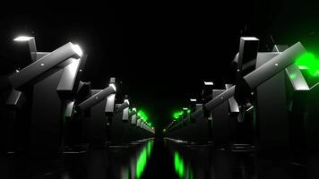 Red and Green Cyberpunk Garden Valley Background VJ Loop in 4K video