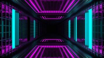 Cyan and Pink Grate Tunnel with Strobe Background VJ Loop in 4K video
