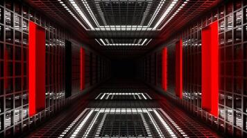 Red and White Grate Tunnel with Strobe Background VJ Loop in 4K video
