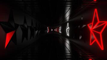 Red and White Strobe Star Tunnel Background VJ Loop in 4K video