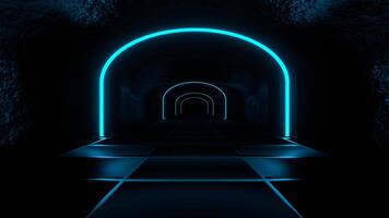 Orange and Blue Dungeon Tunnel Background VJ Loop in 4K video