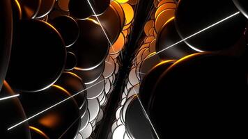 laranja e branco abstrato círculos forma movimento fundo vj ciclo dentro 4k video
