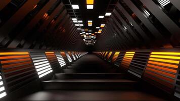 Orange and White Hexagon Neon Equalizer Stairs Background VJ Loop in 4K video
