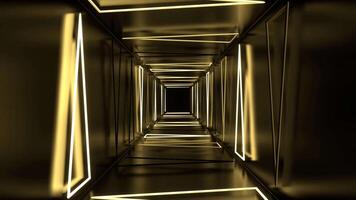 Light Yellow Neon Strobe Triangles Tunnel Background VJ Loop in 4K video