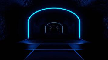 Red and Blue Dungeon Tunnel Background VJ Loop in 4K video