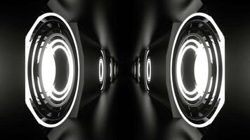 White Neon Strobe Rings in Tunnel Background VJ Loop in 4K video