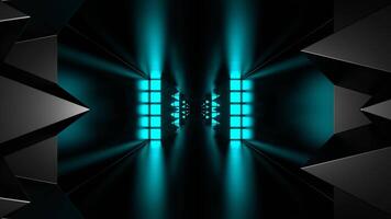 Cyan and Pink Strobe Dungeon with Spiky Secret Background VJ Loop in 4K video