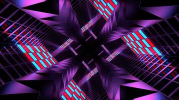 Red and Blue Neon Spike Tunnel Background VJ Loop in 4K video