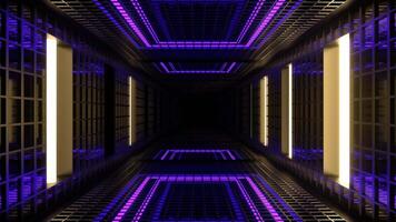 Purple and Light Yellow Grate Tunnel with Strobe Background VJ Loop in 4K video