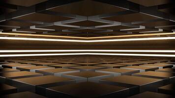 Light Yellow Cubic Neon Space Background VJ Loop in 4K video