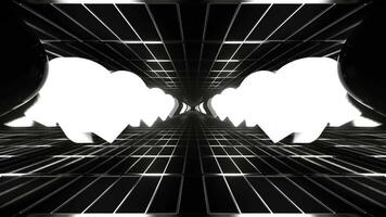 White Slow Strobe Neon Hearts Tunnel Background VJ Loop in 4K video