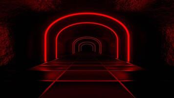 Red Dungeon Tunnel Background VJ Loop in 4K video