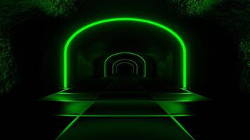 Green and Blue Dungeon Tunnel Background VJ Loop in 4K video