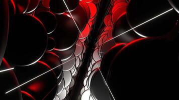 vermelho e branco abstrato círculos forma movimento fundo vj ciclo dentro 4k video