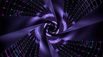 Cyan and Pink Neon Pulsing Spiral Tunnel Background VJ Loop in 4K video