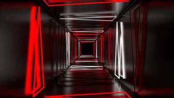 Red and White Neon Strobe Triangles Tunnel Background VJ Loop in 4K video