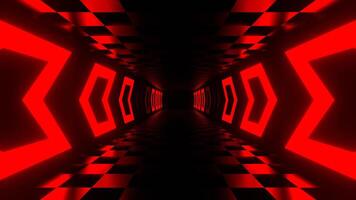 Reverse Tunnel with Red Neon Direction Arrows in 4K video