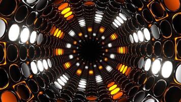 laranja e branco abstrato néon luz rotação túnel fundo vj ciclo dentro 4k video