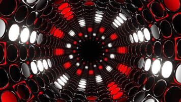 Red and White Abstract Neon Light Rotation Tunnel Background VJ Loop in 4K video
