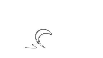 Animated self drawing of continuous line draw of whole freshness healthy organic red radish for farm logo identity. Fresh crop concept for edible root vegetable icon. Full length single line animation video