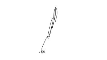 Self drawing animation of single line draw of whole healthy freshness organic leek for plantation logo identity. Fresh ingredient concept for vegetable icon. Continuous line draw. Full length animated video