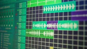 Empty space used for recording music on electronic tools in home studio, mixing and mastering tracks with modern equipment. Creating tunes with panel soundboard and performance console. video