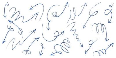 hand drawn Arrows icons Set. arrow icon with various directions. isolated on a white background vector
