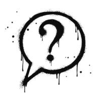 Spray painted graffiti question marks in black over white. question drip symbol. isolated on white background vector