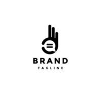 Simple OK Hand Message Logo Design. Simple Message Icon In OK Gesture Logo Design. vector