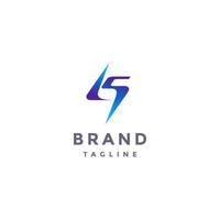 Simple Bolt Initial Letter LS Logo Design. Initial L and S Form an Electrical Symbol Design. vector