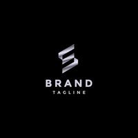 Modern Lines Initial Letter E Logo Design. Minimalist Initial Letter SE Metallic Logo Design. vector