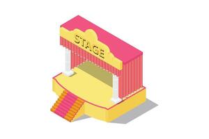 Modern isometric illustration orchestra performance stage, in White Isolated Background With People and Digital Related Asset vector