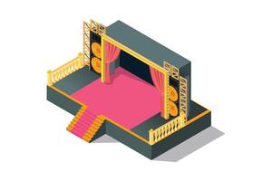 Modern Isometric Music Event stage, 3d Concept Isometric View. Suitable for Diagrams, Game Asset, And Other asset vector