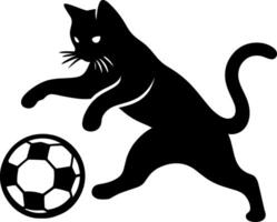 Black Cat Playing Soccer vector