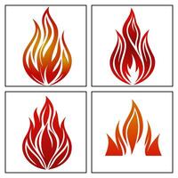 Fire Flame Illustration Design Icons Flammable Symbol Silhouette Design for Graphic Design Element vector