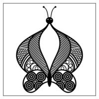 Butterfly Mandala Design and Luxury Decorative Pattern Background Art in Abstract Style vector