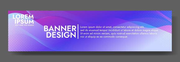 A purple and blue abstract banner with a wave pattern. It is ideal for creating eye catching headers, promotional banners, and graphic elements with a modern and dynamic look. vector